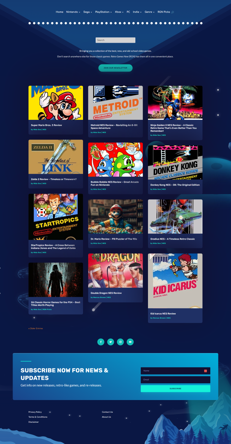 Retro Games Now Website Build 2